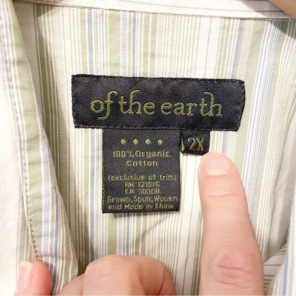 NWTs of the earth | 100% Organic Cotton Senna Strip Button Down Size 2X - Picture 3 of 8